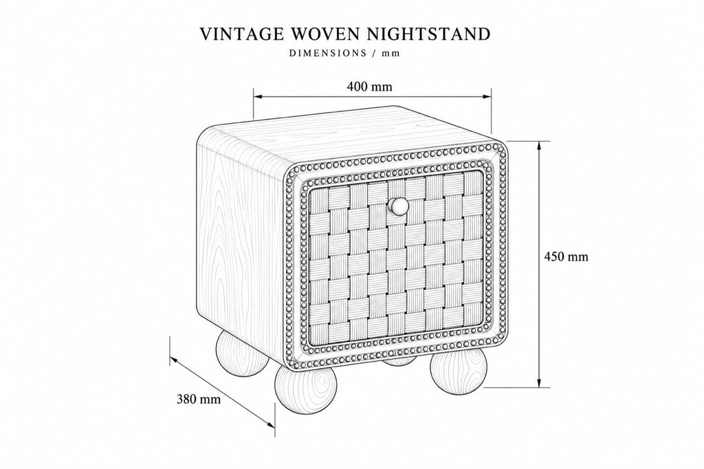 The Woven Walnut Nightstand — Handcrafted Danish Cord Edition